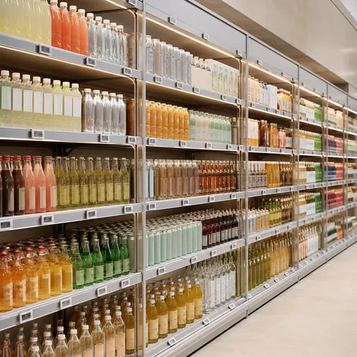 Supermarket shelf with integrated lighting and ESL system