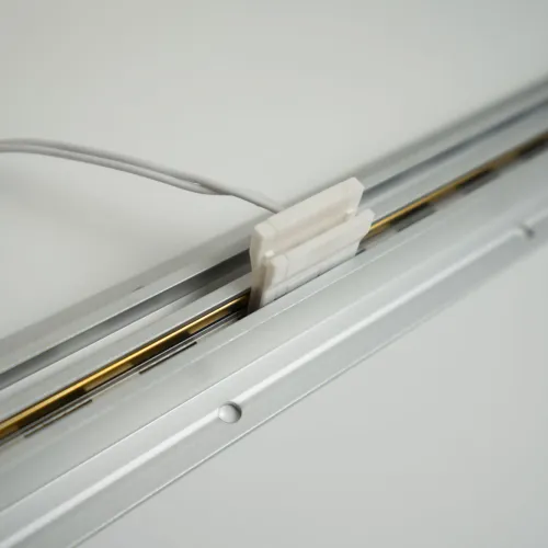 Conductive power track components for retail fixture integration