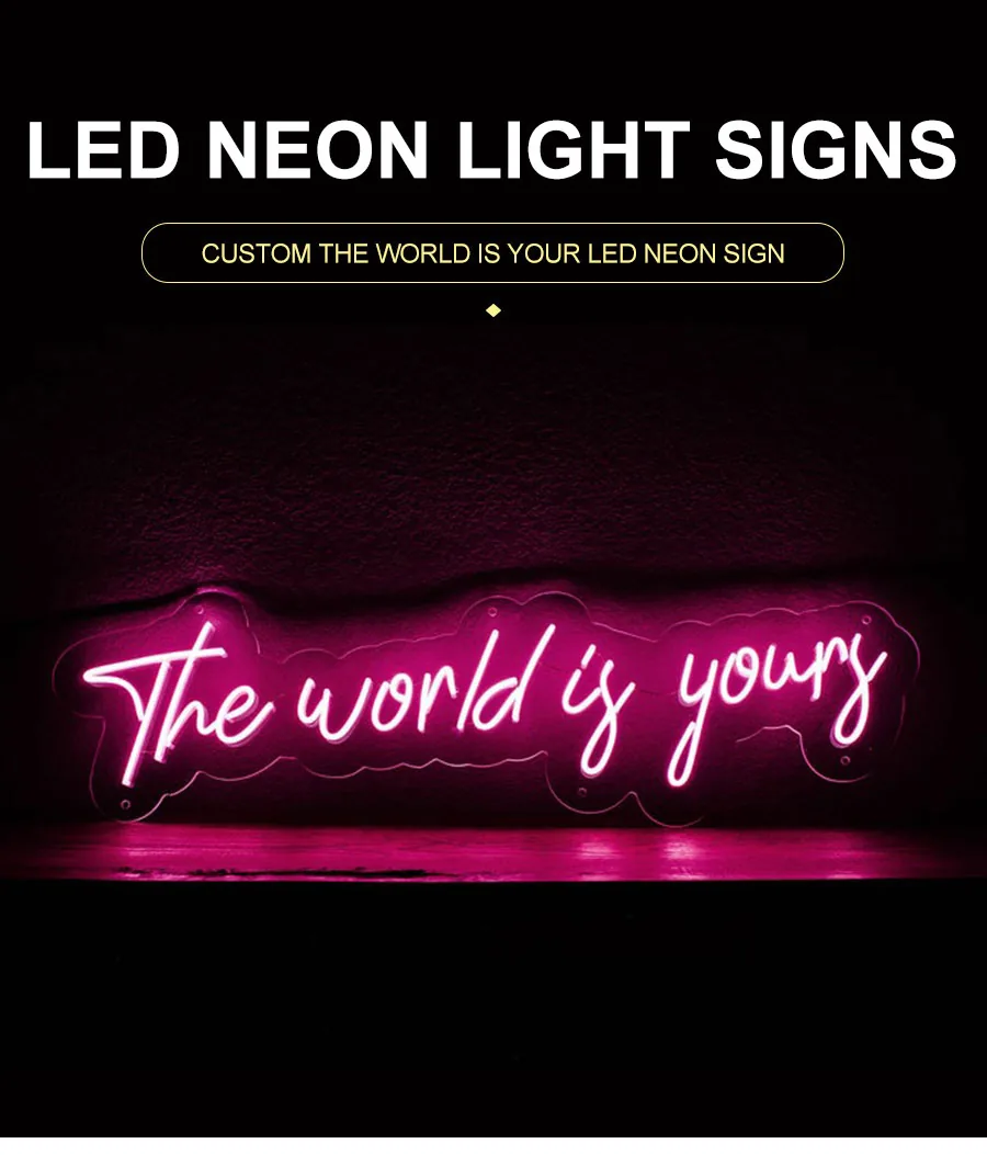 Custom The World is Your LED Neon Sign
