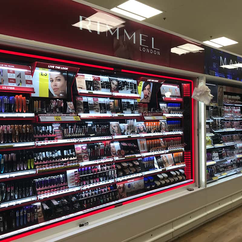 Rimmel Shelf Display Lighting project view 3