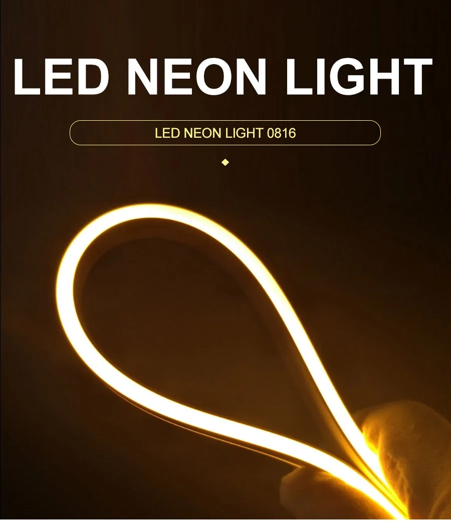 LED Neon Flex 8x16mm Waterproof IP67 With DC or AC220v