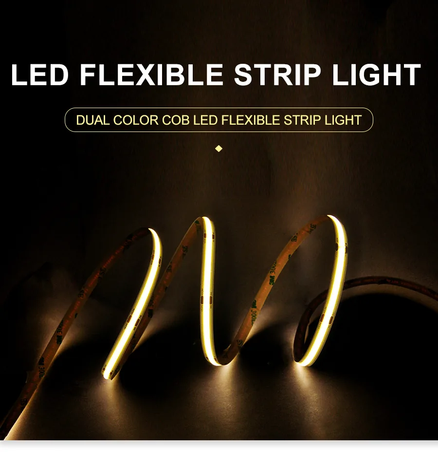 Dual Color COB LED Flexible Strip Light — DC12V / DC24V