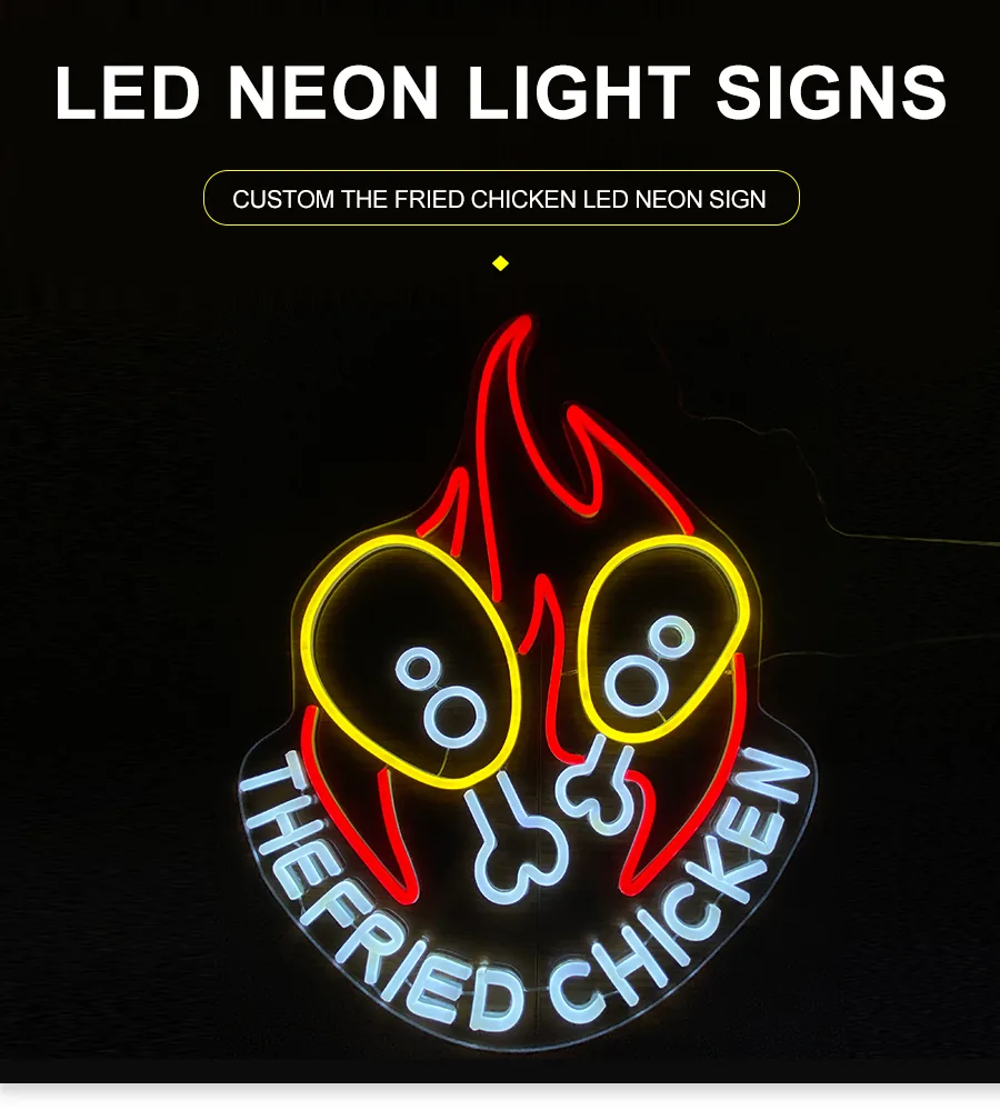 Custom THE FRIED CHICKEN LED Neon Sign