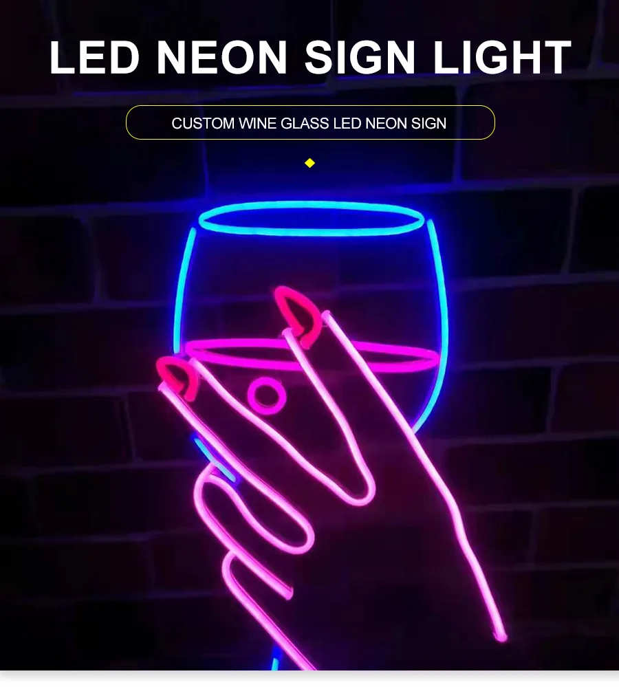 Custom Wine Glass LED Neon Sign