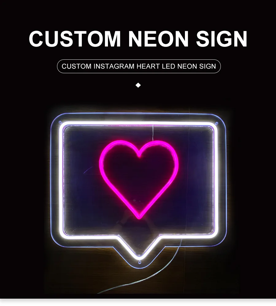Custom INSTAGRAM HEART LED Neon Sign
