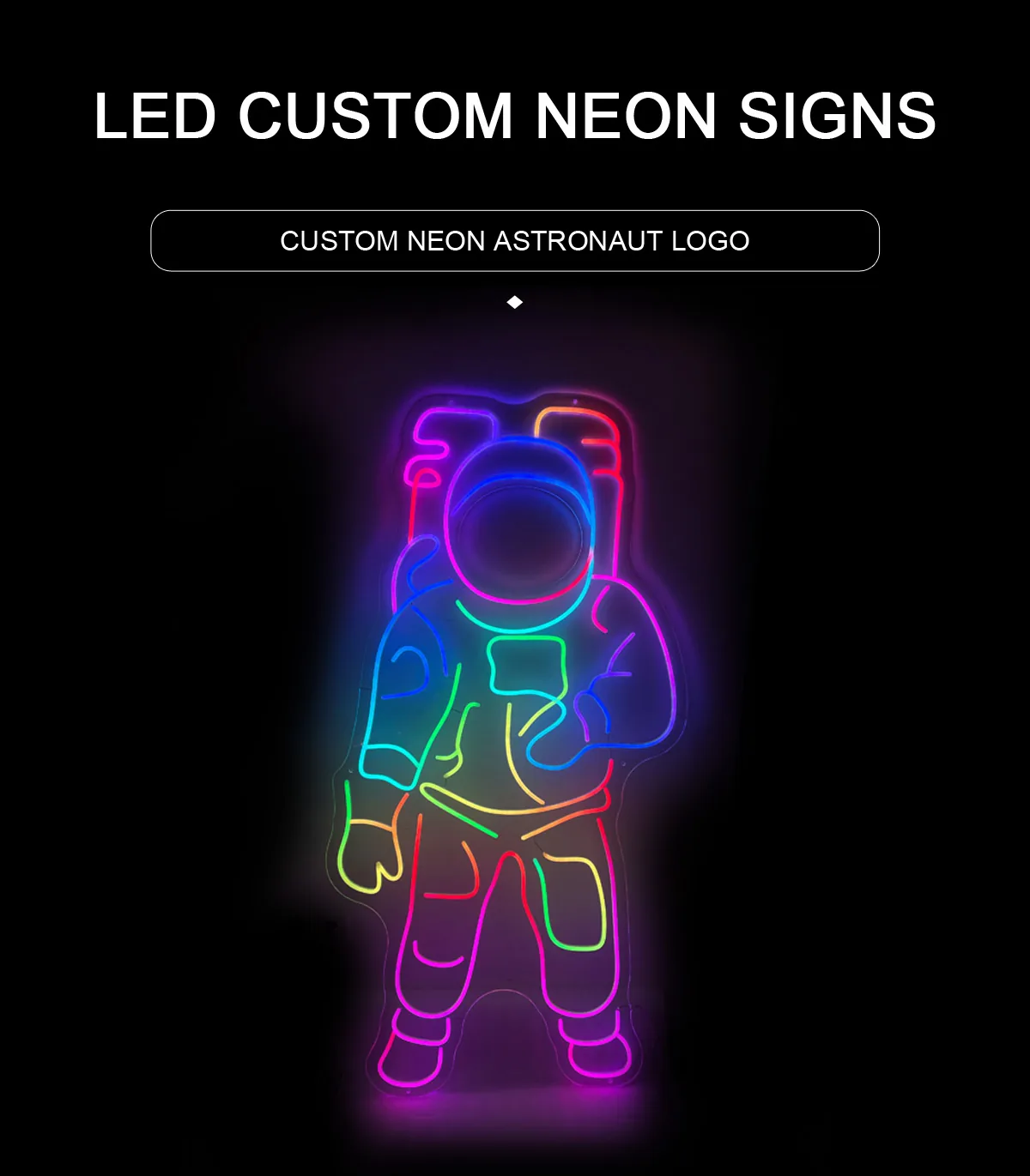 Custom neon astronaut logo