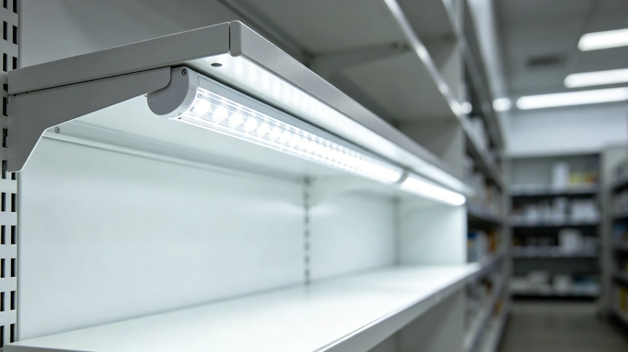 Magnetic Track System for Tool-Free Shelf Lighting