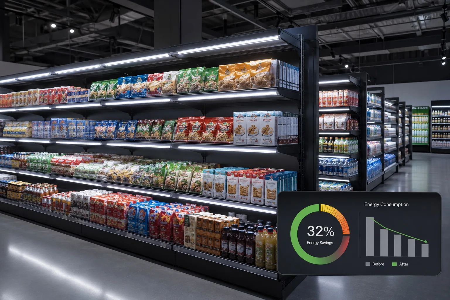 Every shelf in your store has a light on it. Multiply that by hundreds of shelves, running 12–16 hours a day, 365 days a year — and the retail shelf lighting energy cost becomes one of the largest line items in your operating budget that nobody talks about. Mo
